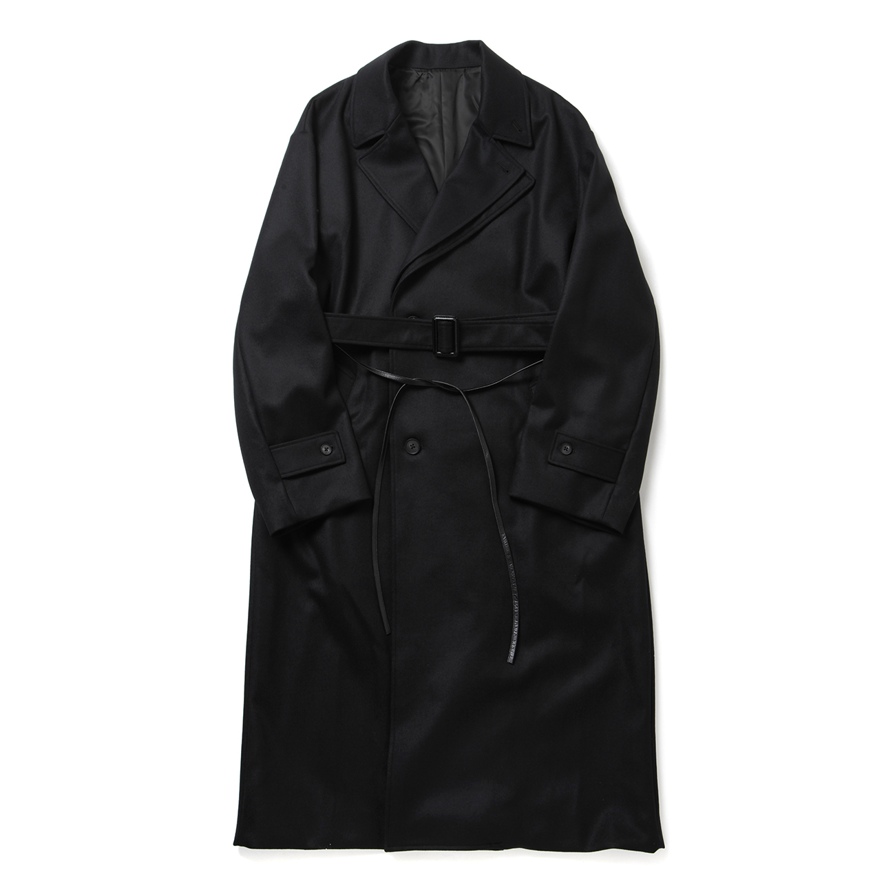 stein / シュタイン | DOUBLE LAPELED DOUBLE BREASTED COAT - Black x