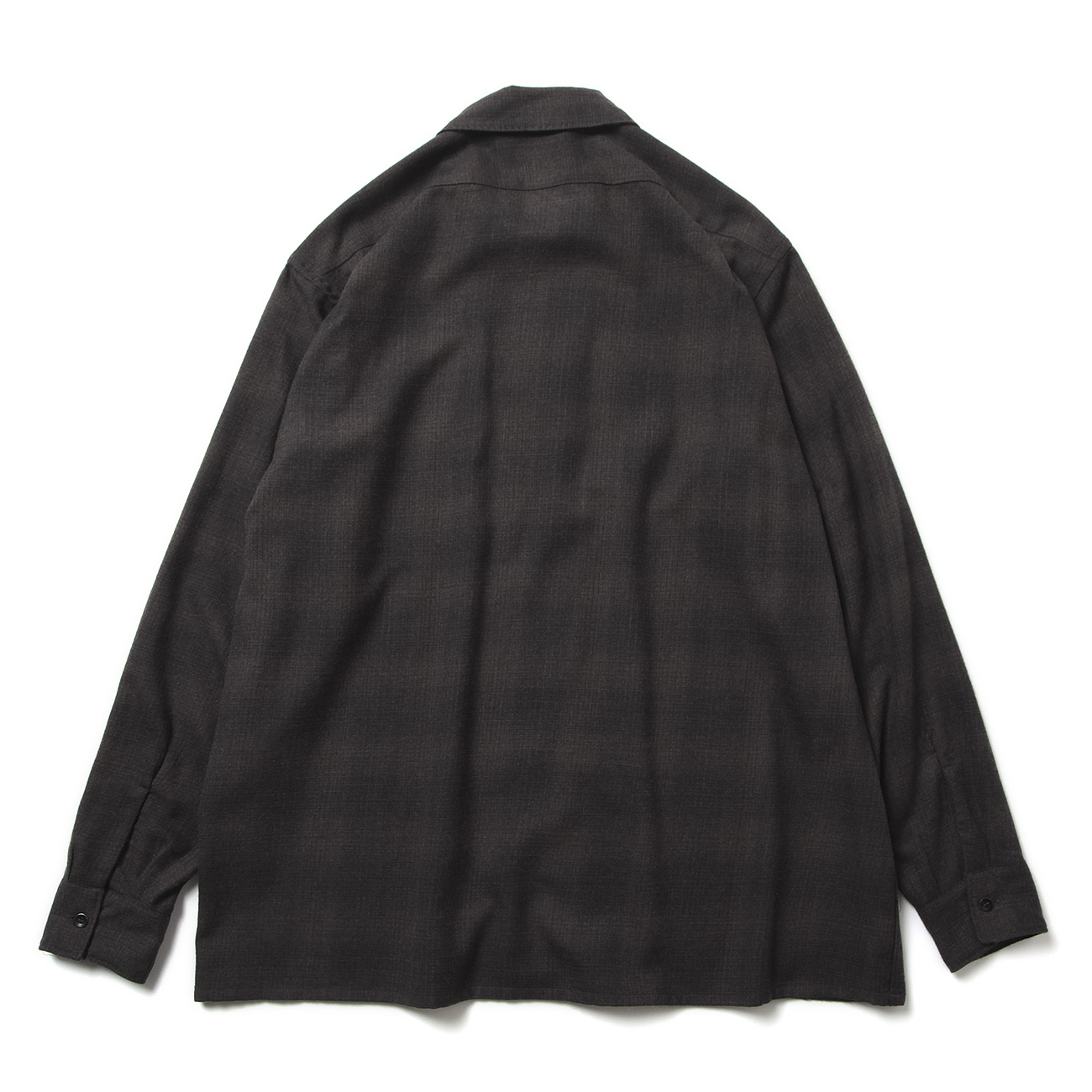 COMOLI / コモリ | ウールチェック オープンカラーシャツ - Brown