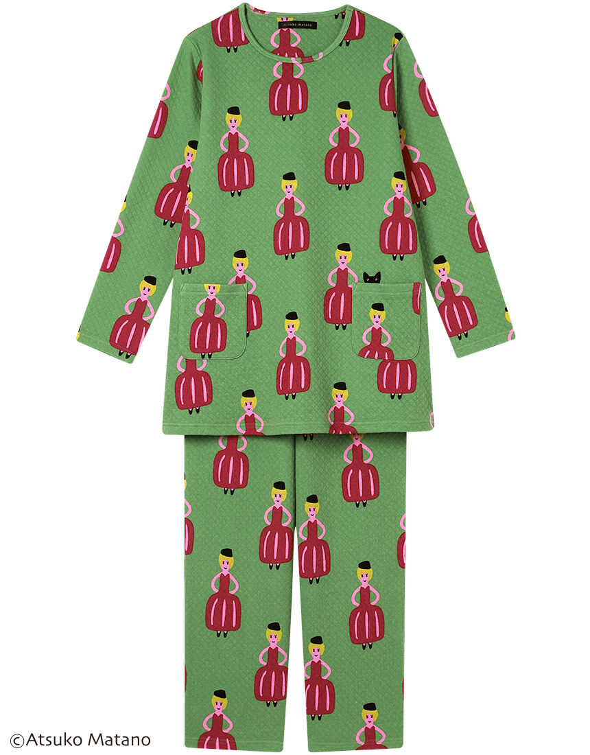 アツコマタノ 【綿混】とてもあたたかいキルトニット素材を使用