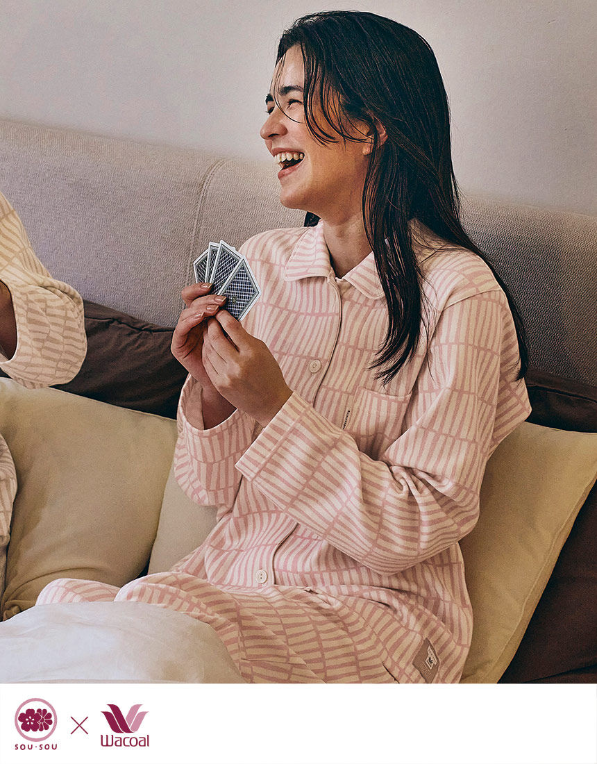 ワコール／睡眠科学 【綿100％】SOU・SOU柄 あったか