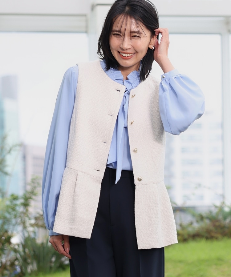 ONOFF活躍/セレモニー】ツイードペプラムジレ/洗える（ベスト） | THE