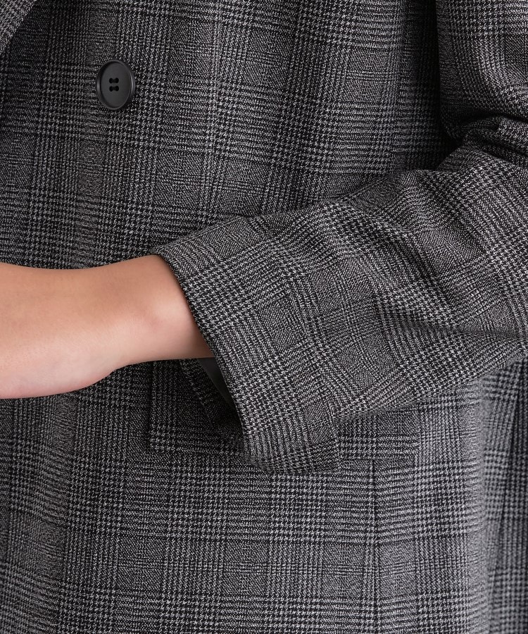 洗える／オンオフ】チェック柄ダブルジャケット（テーラードジャケット