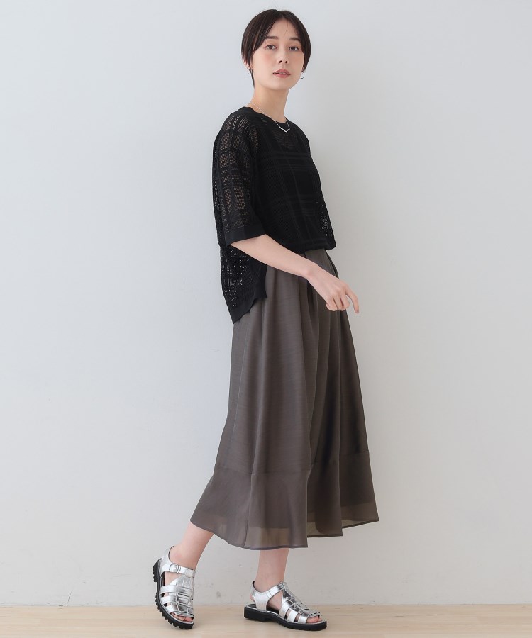 新色登場！【洗える／エアリー素材】巻き風ロングスカート（ミモレ