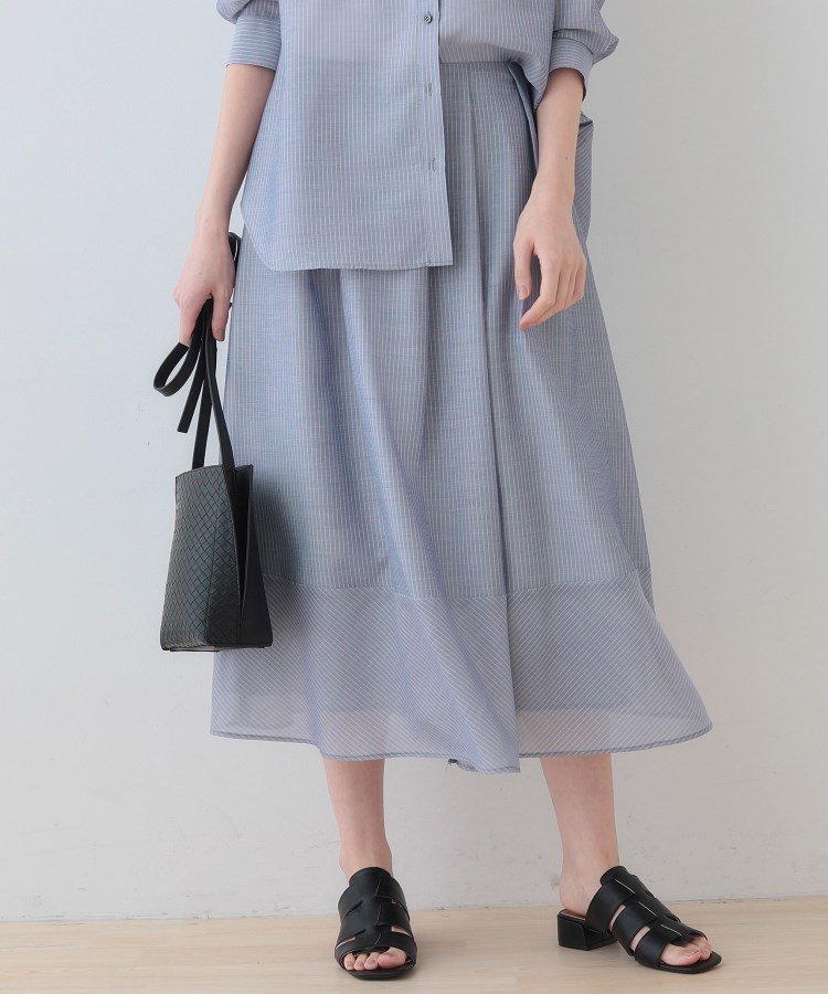 新色登場！【洗える／エアリー素材】巻き風ロングスカート（ミモレ