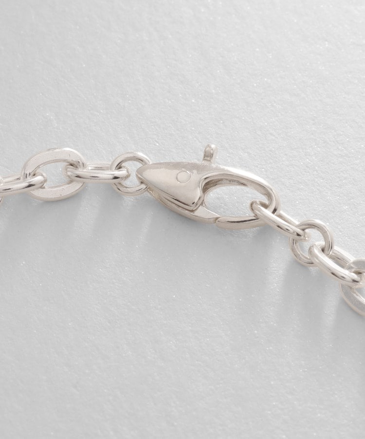 シルバー デザインチェーン フラットオーバルリンクブレスレット