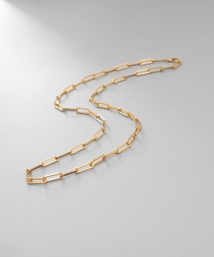 シルバー デザインチェーン フラットケーブルネックレス（55cm） GP