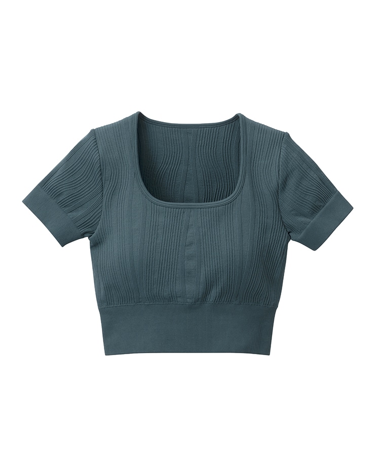 SUKALA】ウエーブリブアクティブクロップドトップス(S・M・Lサイズ