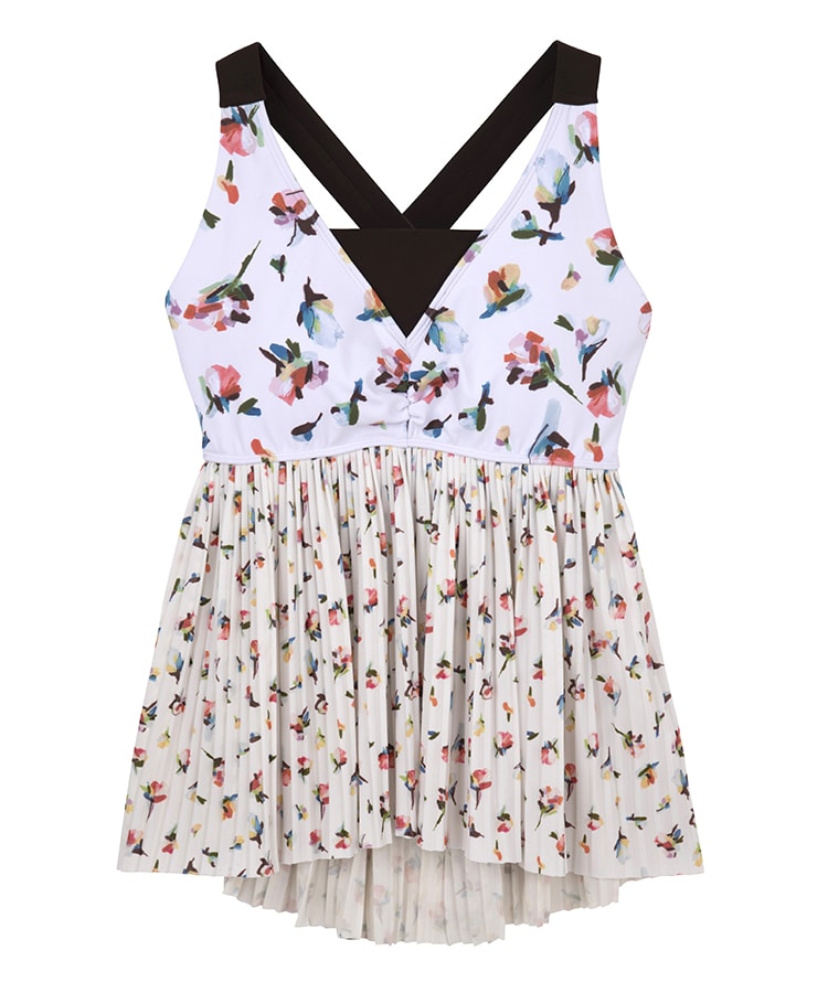 SUKALA】ローズプリントプリーツタンクトップ(XS・S・M・L・LLサイズ