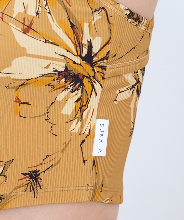 SUKALA】リブBigフラワープリントショートタンクトップ(S・Mサイズ