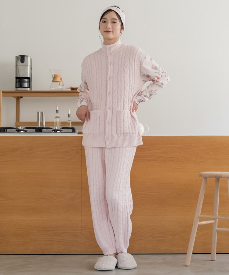 SUKALA HOME】リラックスフィルセラケーブルニットベスト(M・Lサイズ