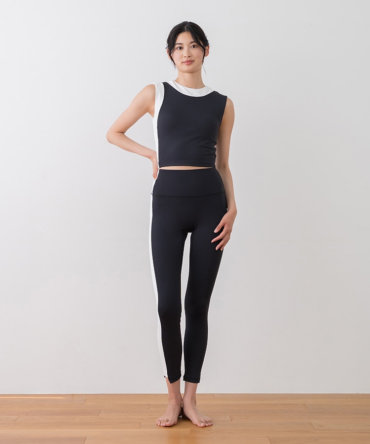 SUKALA】バイカラーショートタンクトップ(XS・S・M・Lサイズ ネイビー