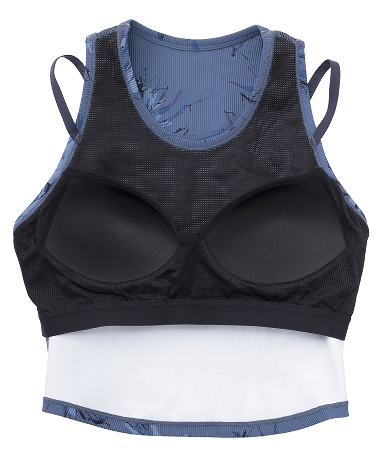 SUKALA】リブBigフラワープリントショートタンクトップ(S・Mサイズ