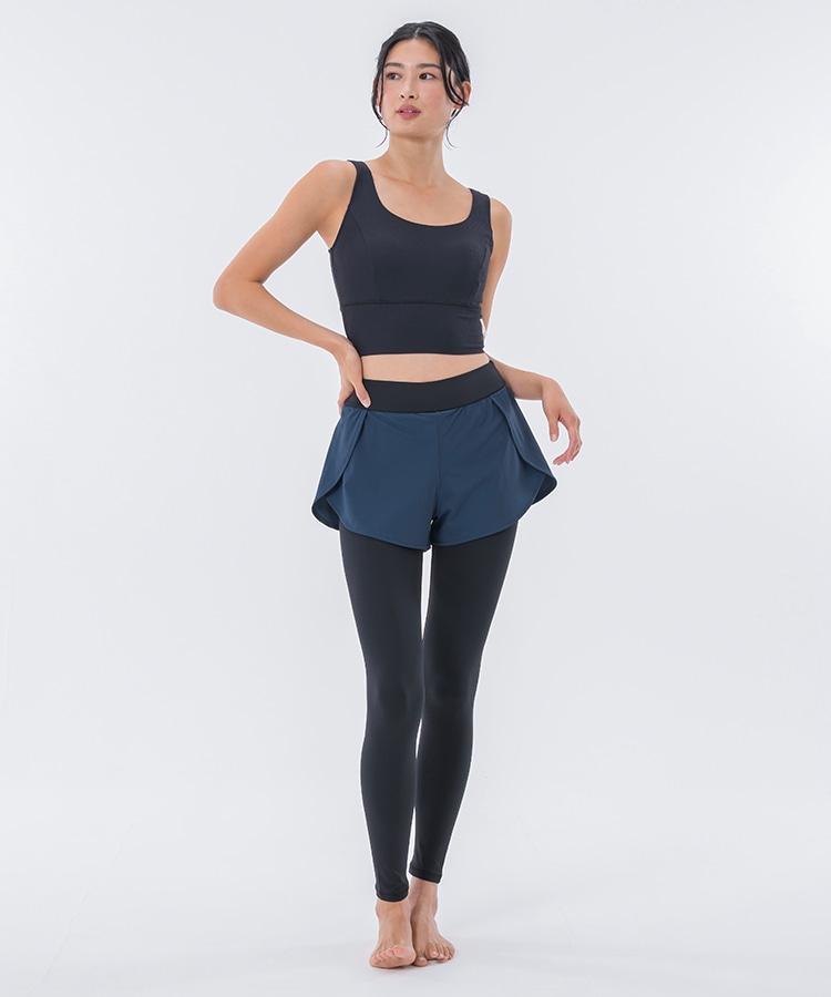 SUKALA】ショートパンツ付きベーシックレギンス(XS・S・M・L・LLサイズ