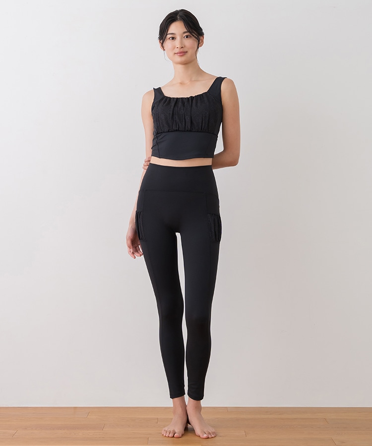 SUKALA】フラワーレースレギンス(XS・S・M・LLサイズ ブラウン