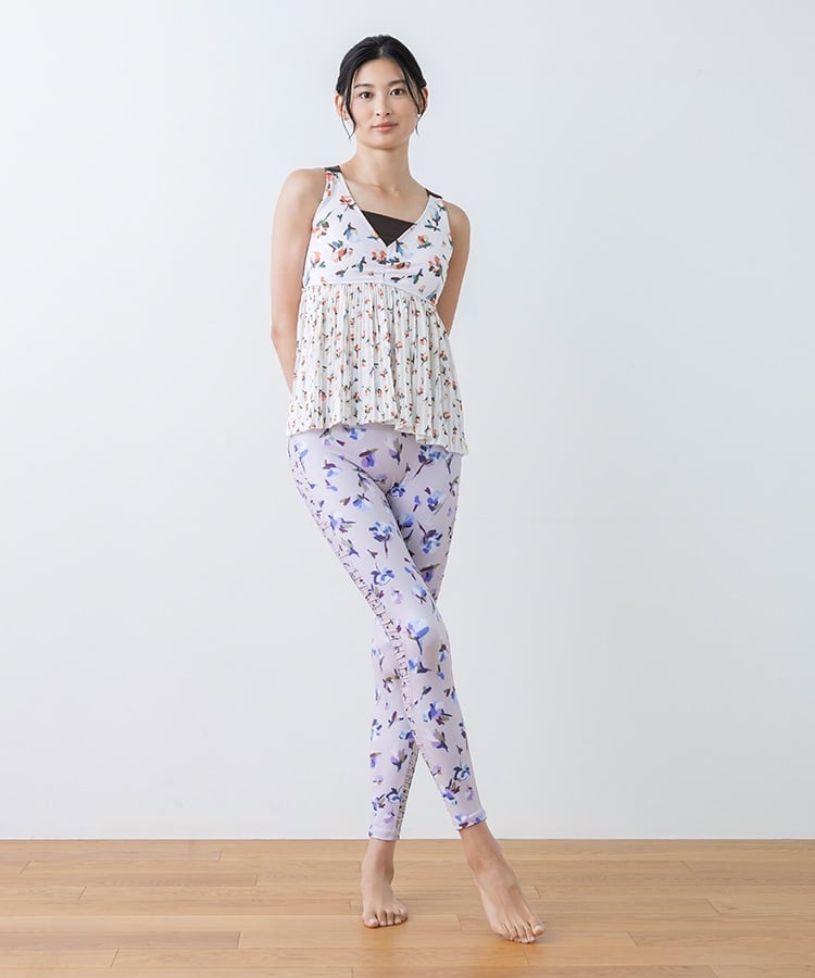 SUKALA】ローズプリントプリーツタンクトップ(XS・S・M・L・LLサイズ