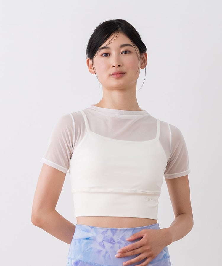 SUKALA】シアーレイヤードキャミブラトップ(Lサイズ アイボリー