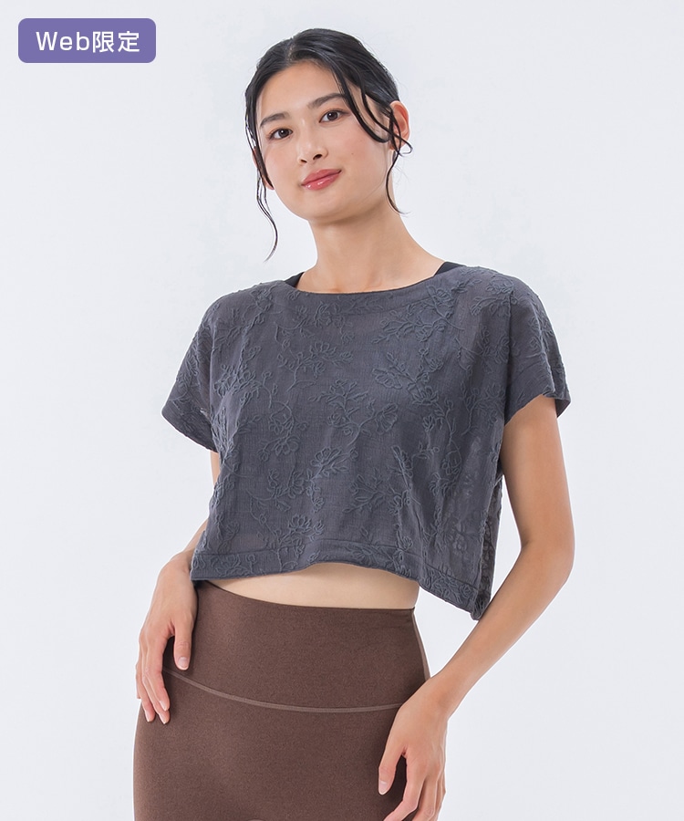 SUKALA】ブラトップ付きフローラルジャガードトップス(S・M・Lサイズ