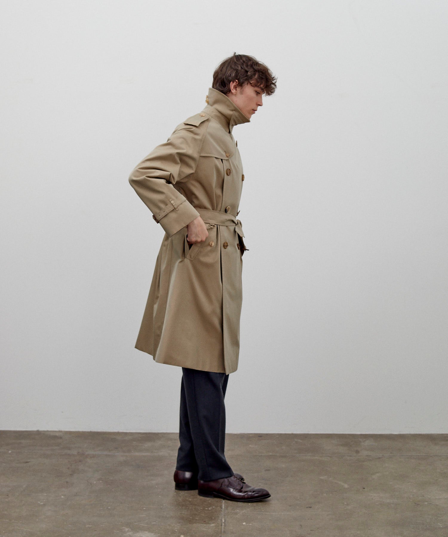 TRENCH COAT / COTTON GABARDINE BEIGE – ANATOMICA OFFICIAL ONLINE STORE