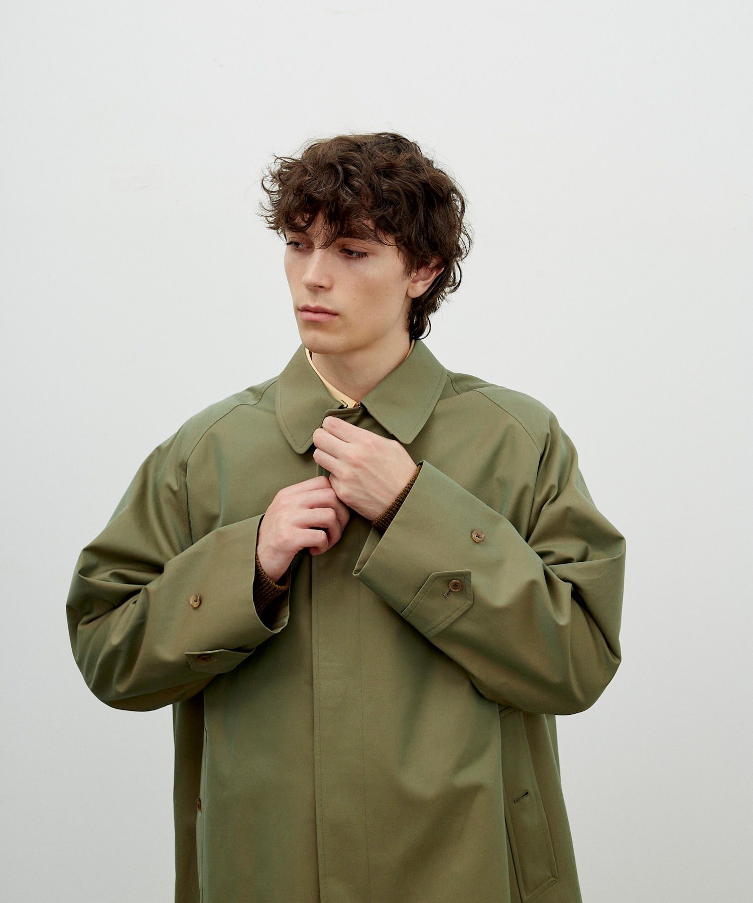 SINGLE RAGLAN COAT 1 / GABARDINE OLIVE – ANATOMICA OFFICIAL ONLINE