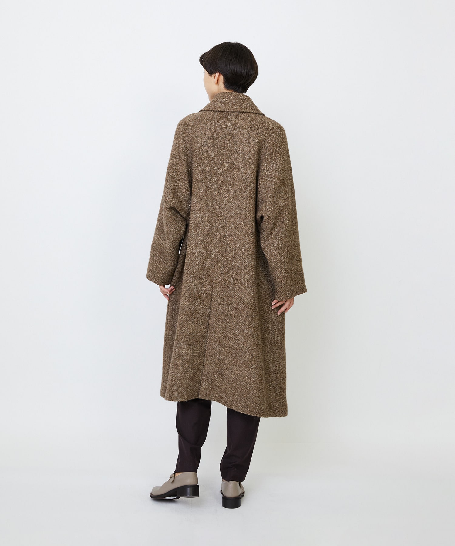 リネンウールツイードステンカラーコート｜BIGI online store - ビギ