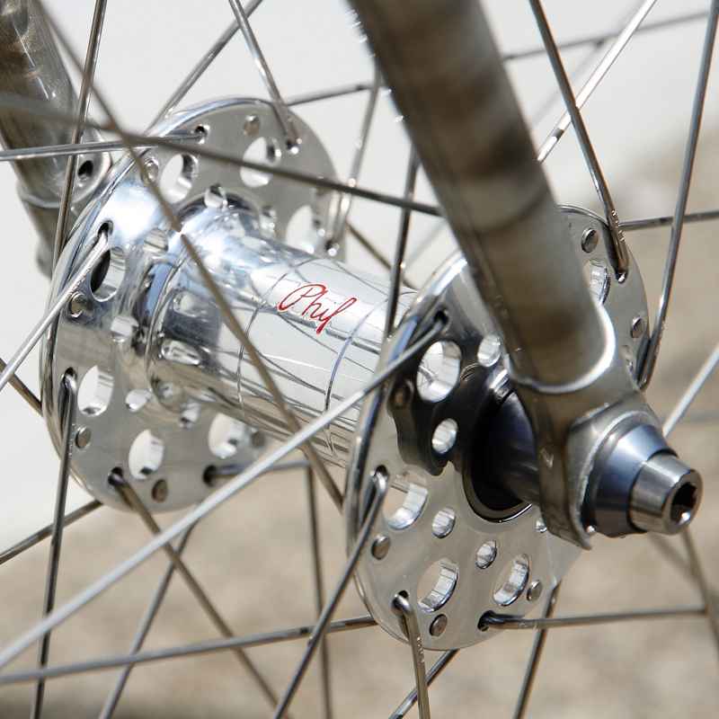 PHILWOOD* Pro high flange track hub rear (silver) - BLUE LUG