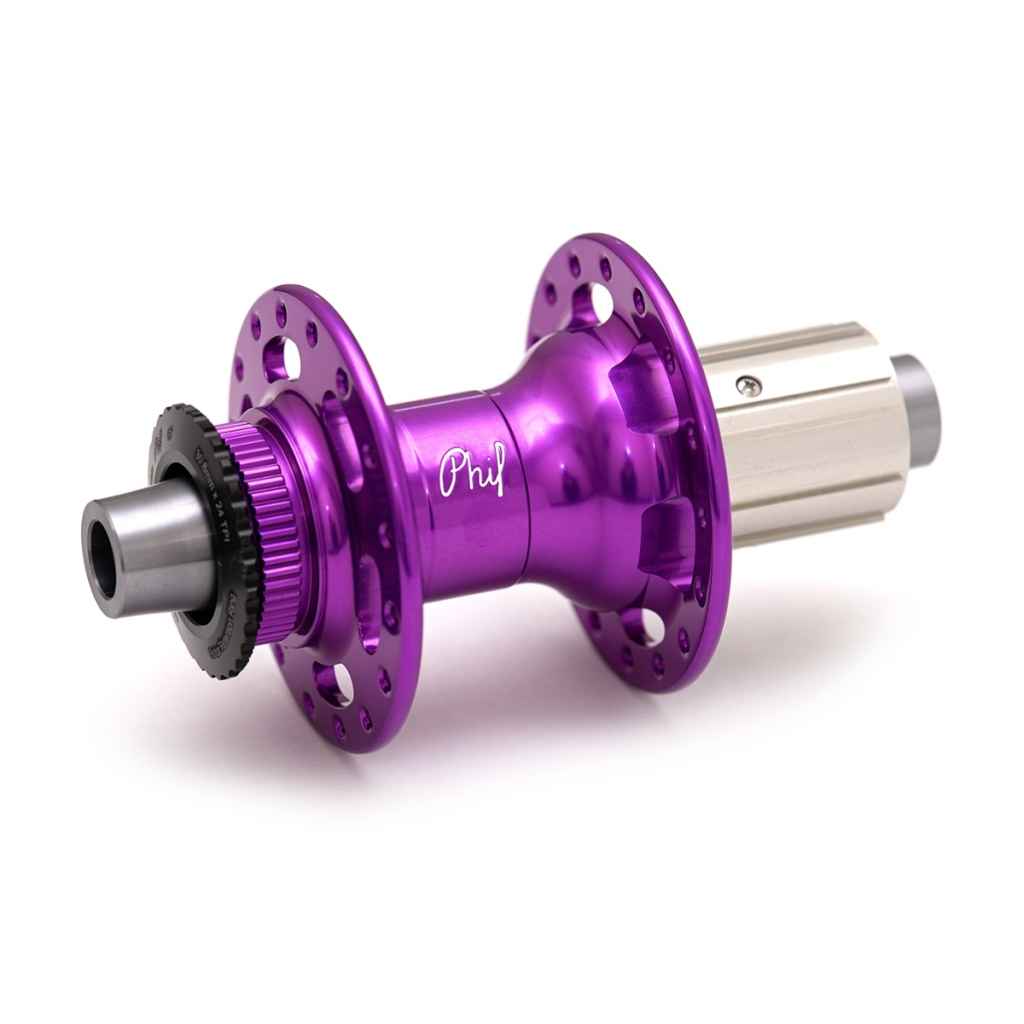 PHILWOOD* center lock disc hub rear (thru-axle/purple) - BLUE LUG