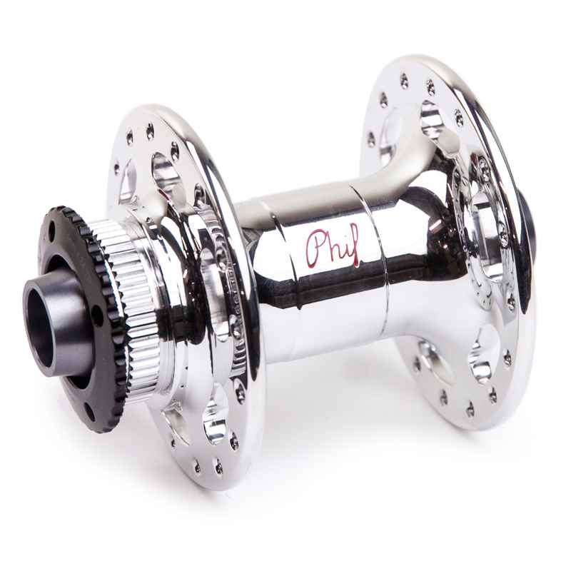 PHILWOOD* center lock disc hub front (thru-axle/silver) - BLUE LUG