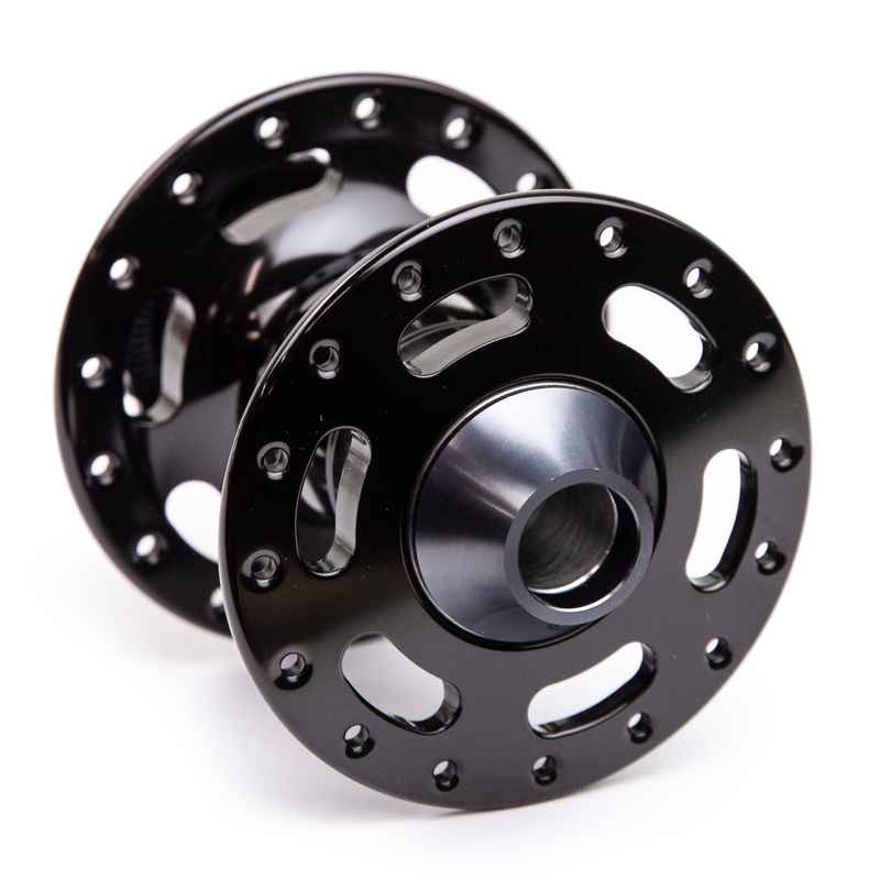 PHILWOOD* center lock disc hub front (thru-axle/black) - BLUE LUG
