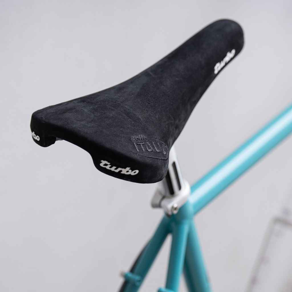 SELLE ITALIA* turbo 1980 embroidery saddle (black) - BLUE LUG