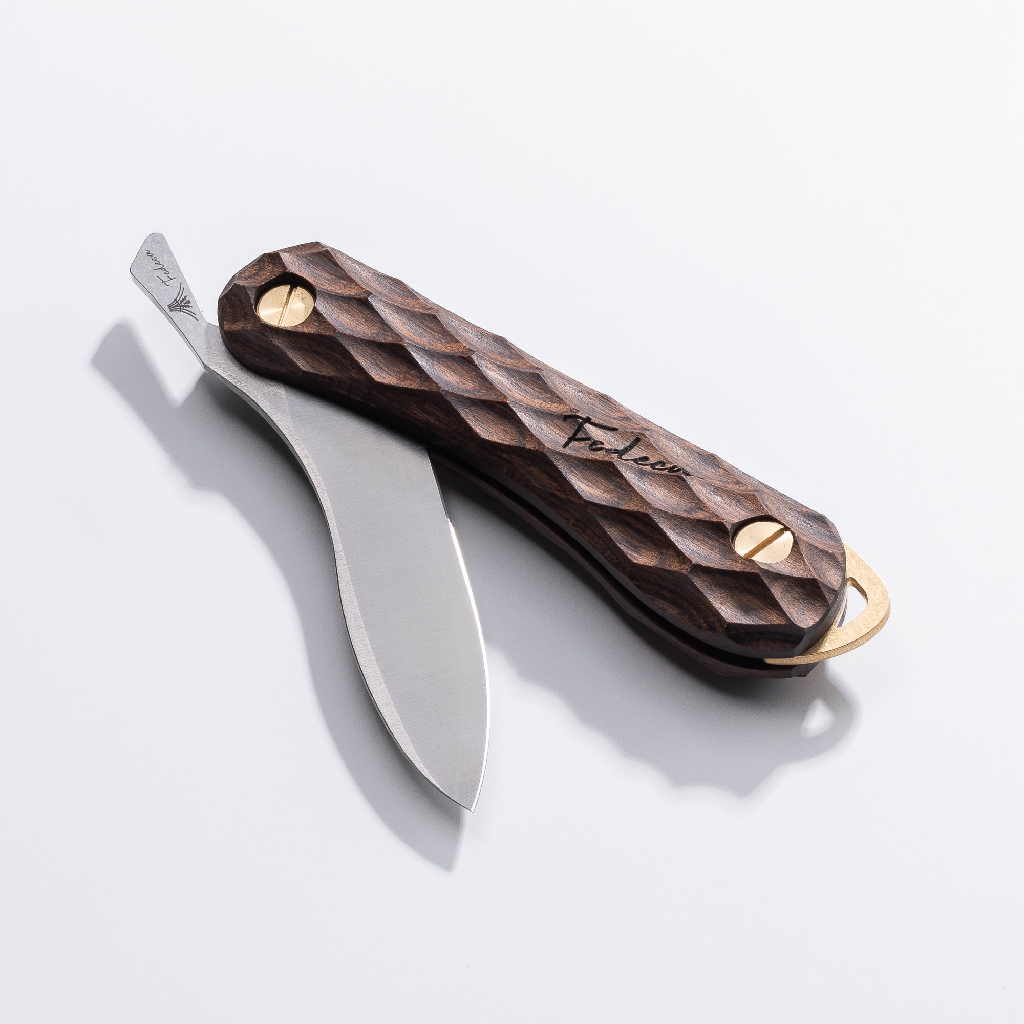 強化木】折畳式料理ナイフSolo 名栗ブラウン (ステンレス鋼/銀紙三号