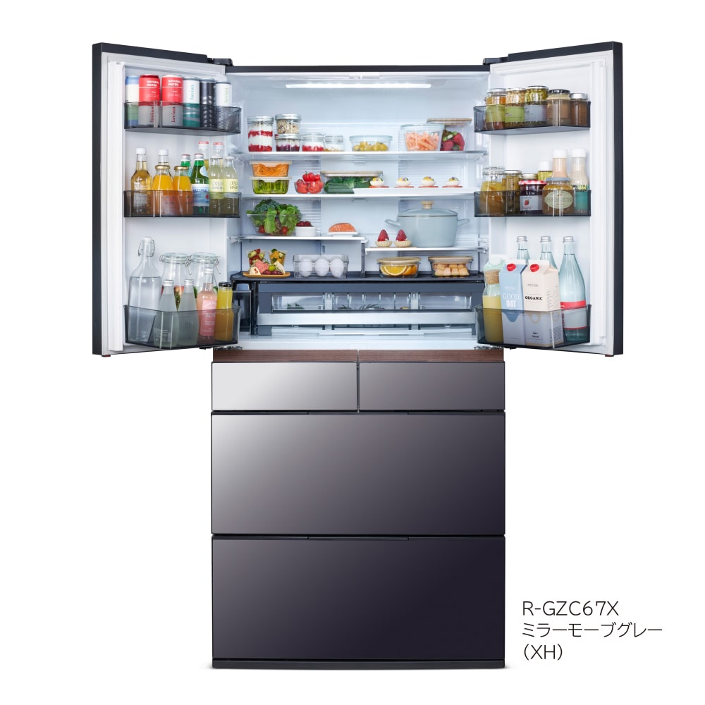 冷蔵庫（670L）R-GZC67X XH(ミラーモーブグレー): キッチン家電/日立の