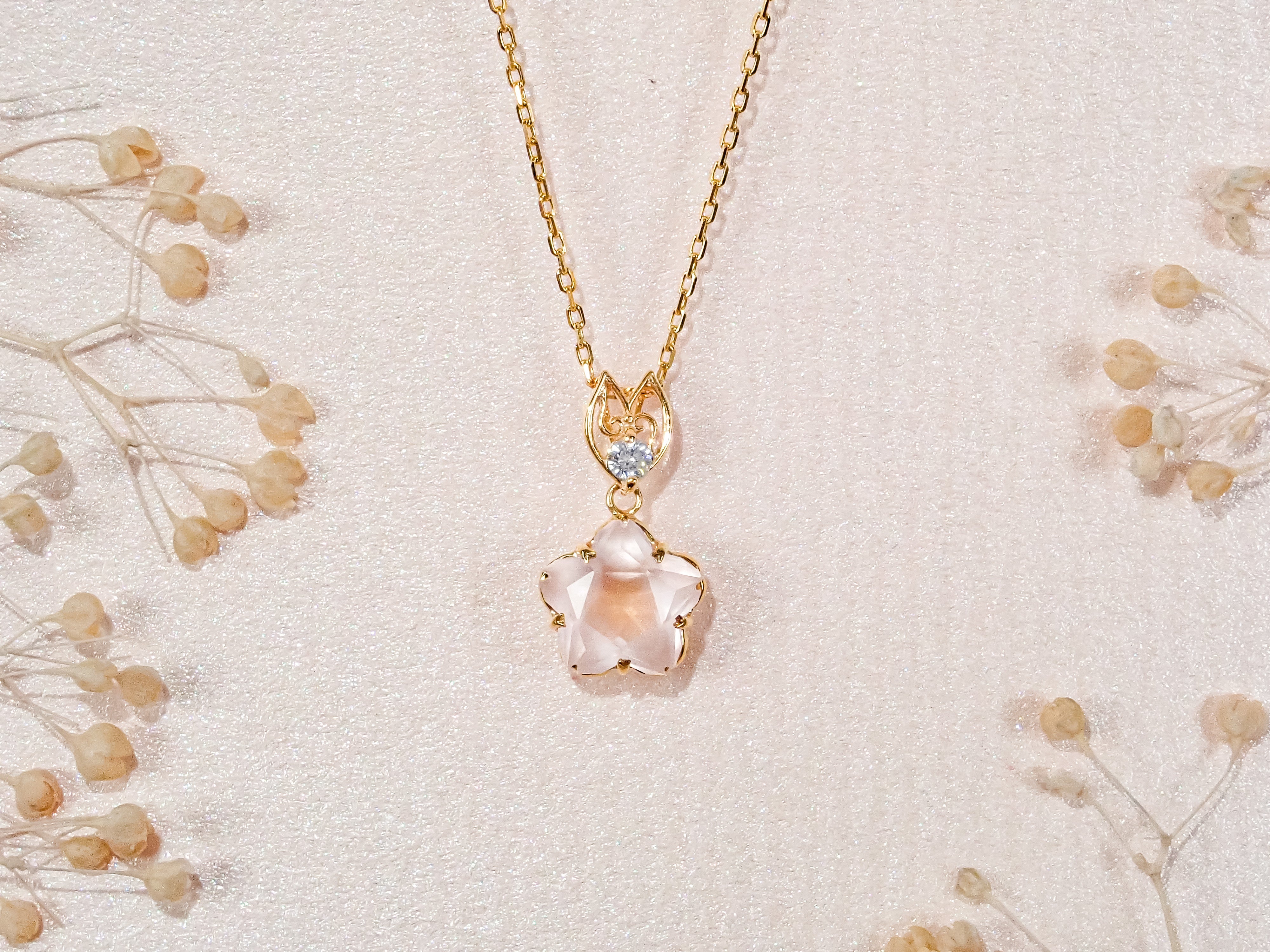 さくらシェイプジュエリー】花揺-hanayurara-（バチカンネックレス）