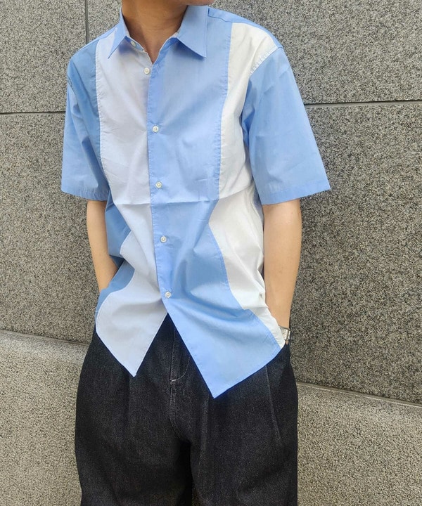 配色切替レギュラーカラー半袖シャツ｜メンズファッション通販 MEN'S