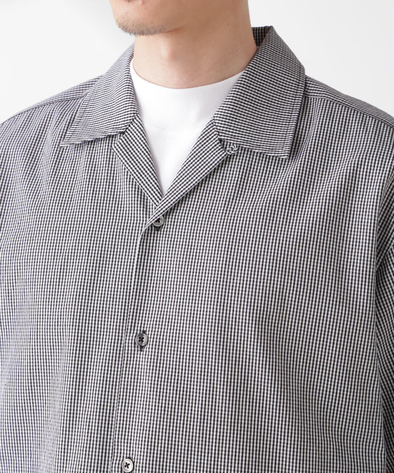 NJ/CLUB」 マイクロギンガムチェック シャツ 半袖