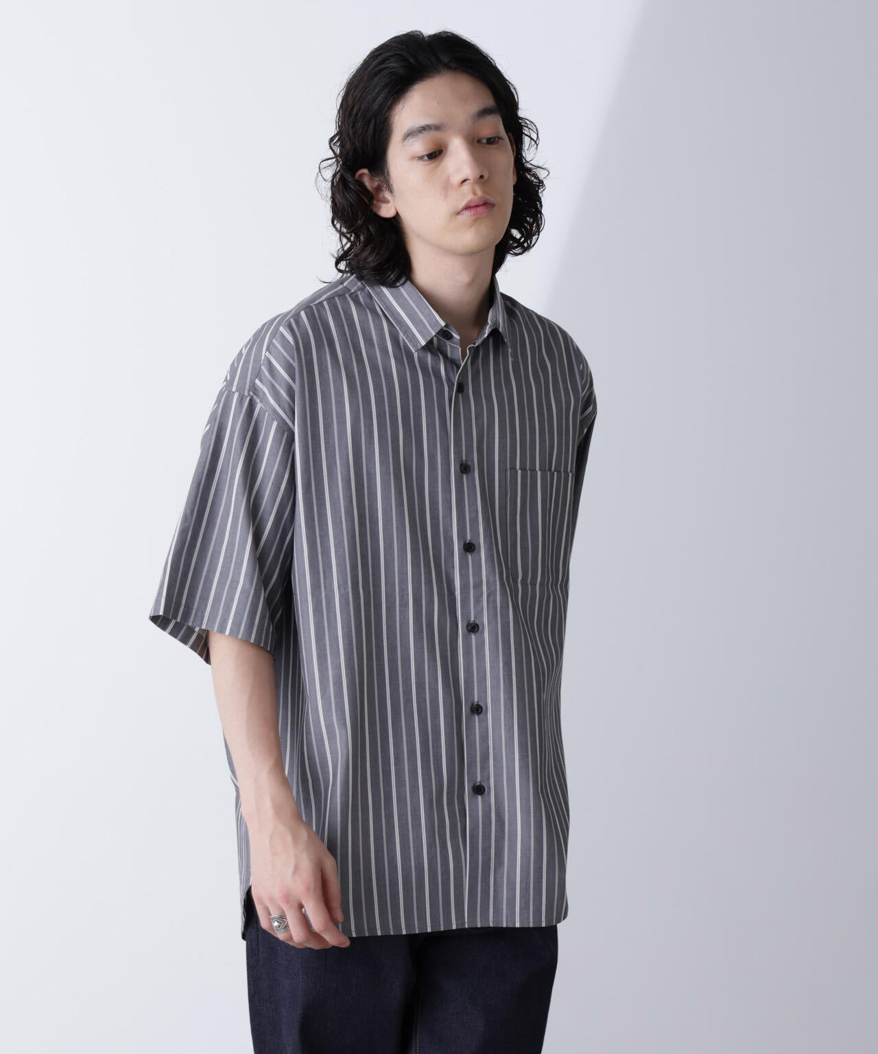 ストライプ レギュラー シャツ 半袖