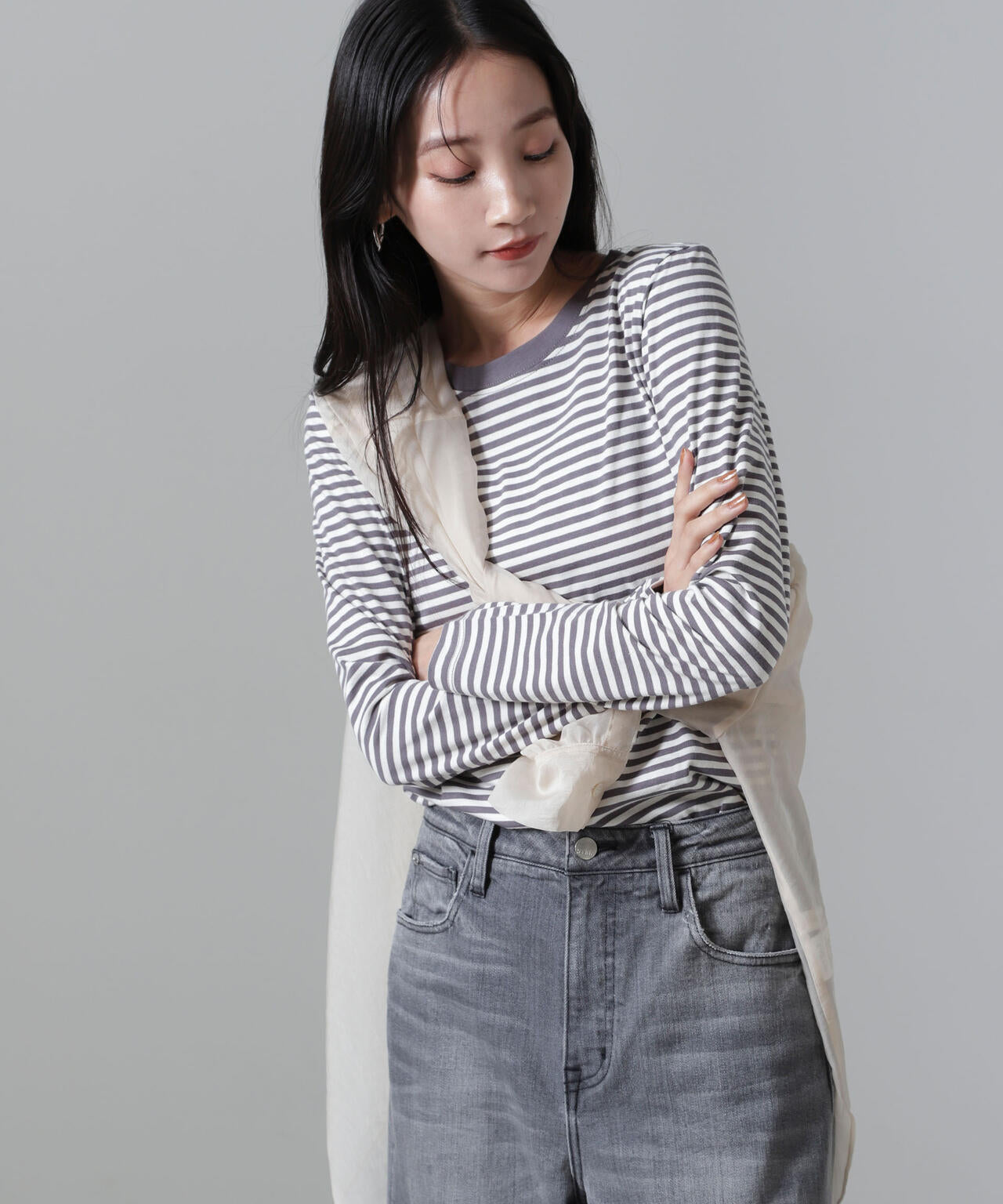 ボーダー ロング スリーブ Tシャツ