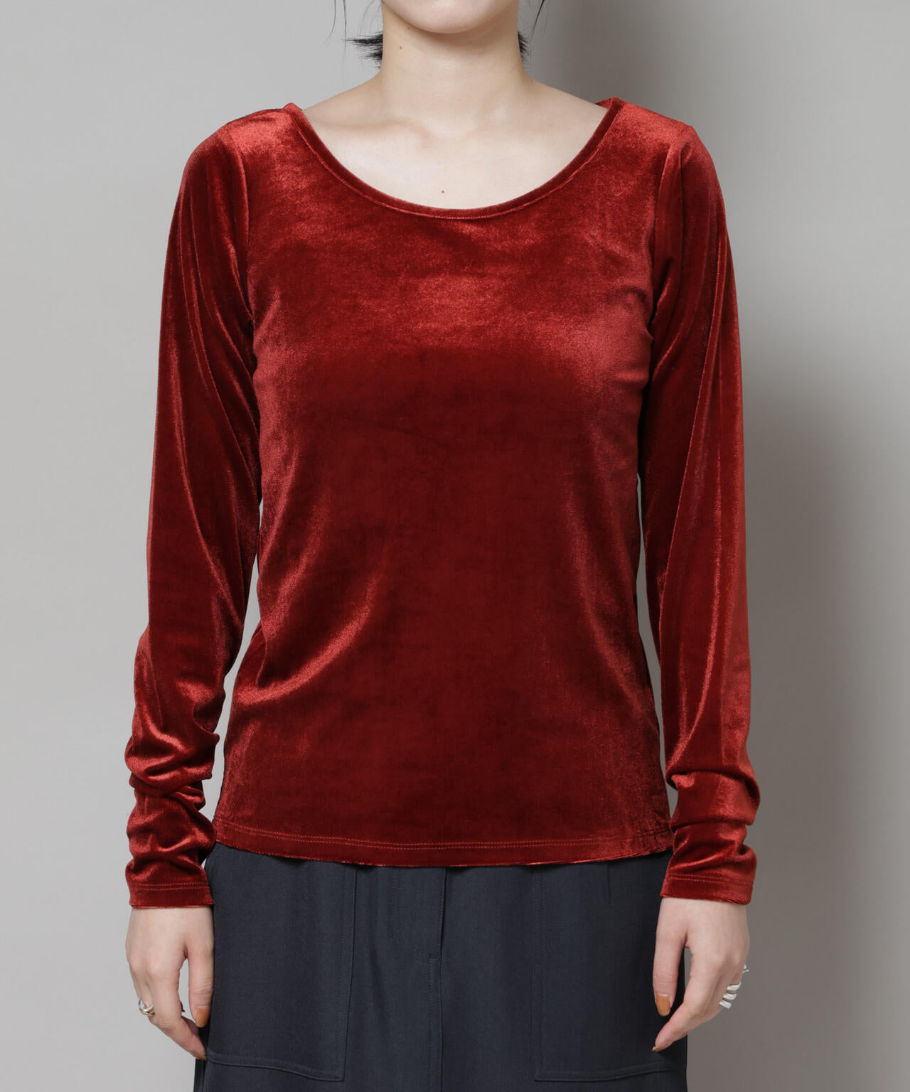 前後2way ベロア カット トップス ( セットアップ 可)