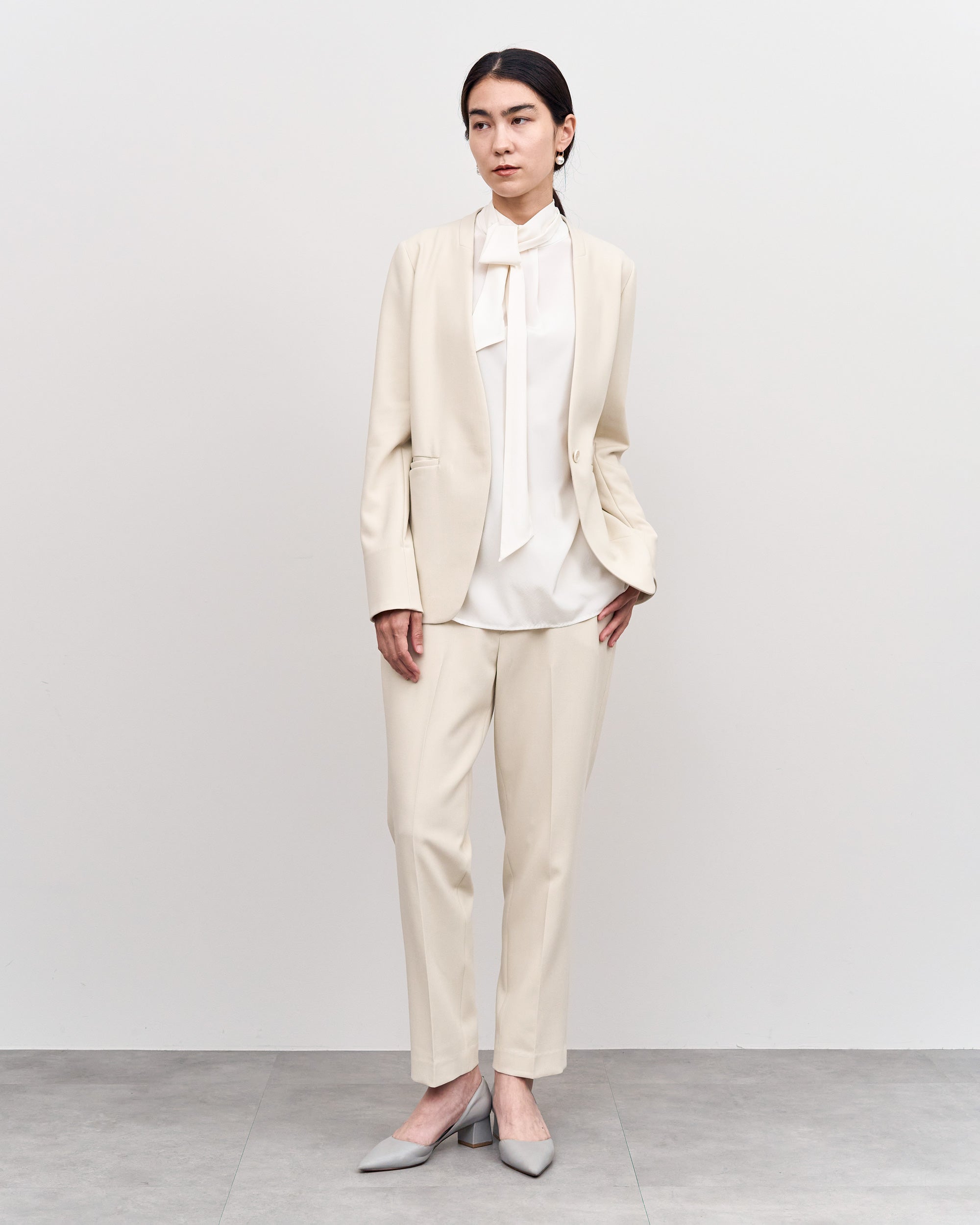 ウールライクノーカラージャケット - SOÉJU online store｜上質な大人