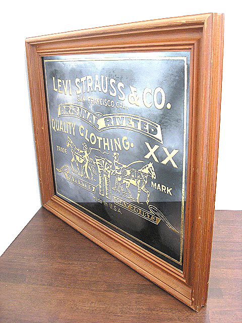 ☆特大！レア！ 1970's LEVIS リーバイス ビンテージ パブミラー 看板