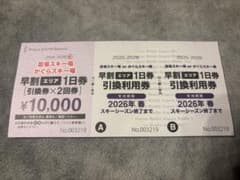 苗場、かぐらスキー場一日券引換券✖️2回券 - メルカリ