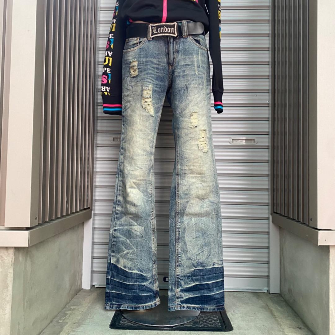 LOWBOX 平成初期 ギャル男 グランジy2k 色褪せ ブーツカットデニム