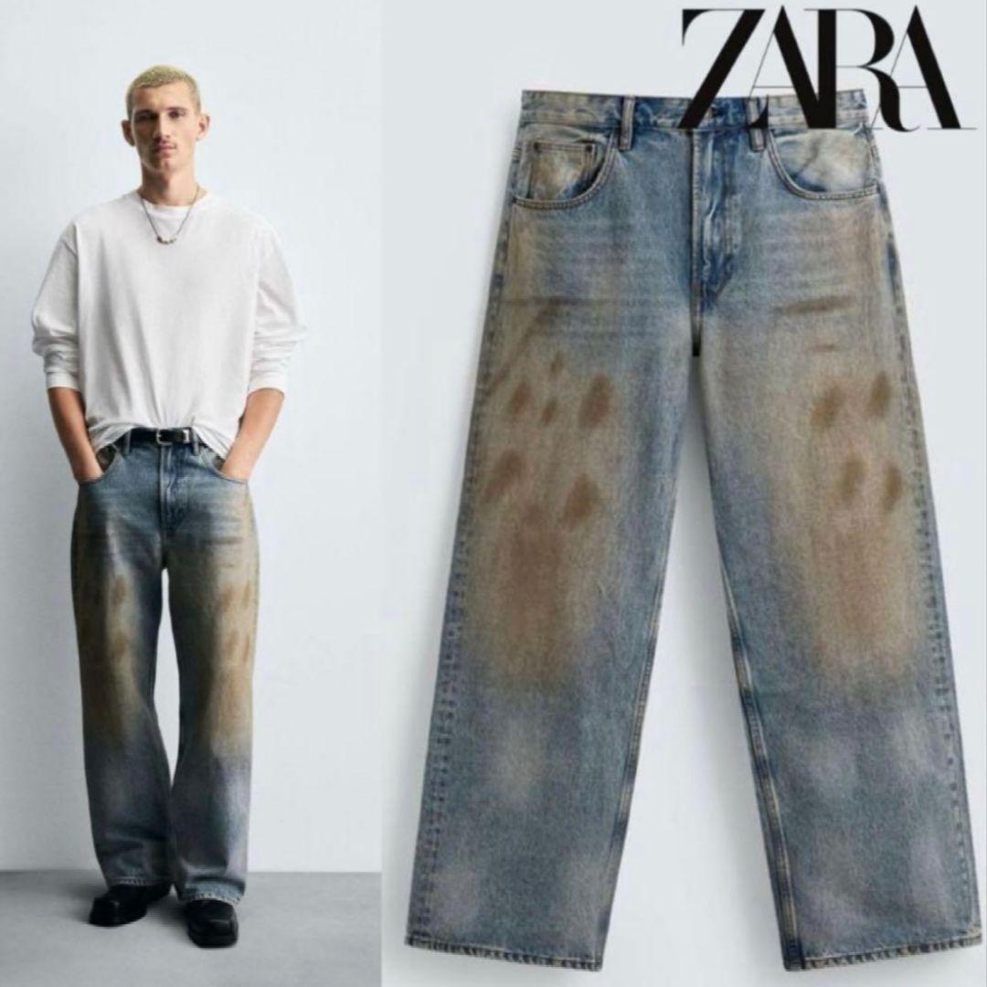 完売品 ZARA ヴィンテージ加工 バギーフィットジーンズ EU36 - メルカリ