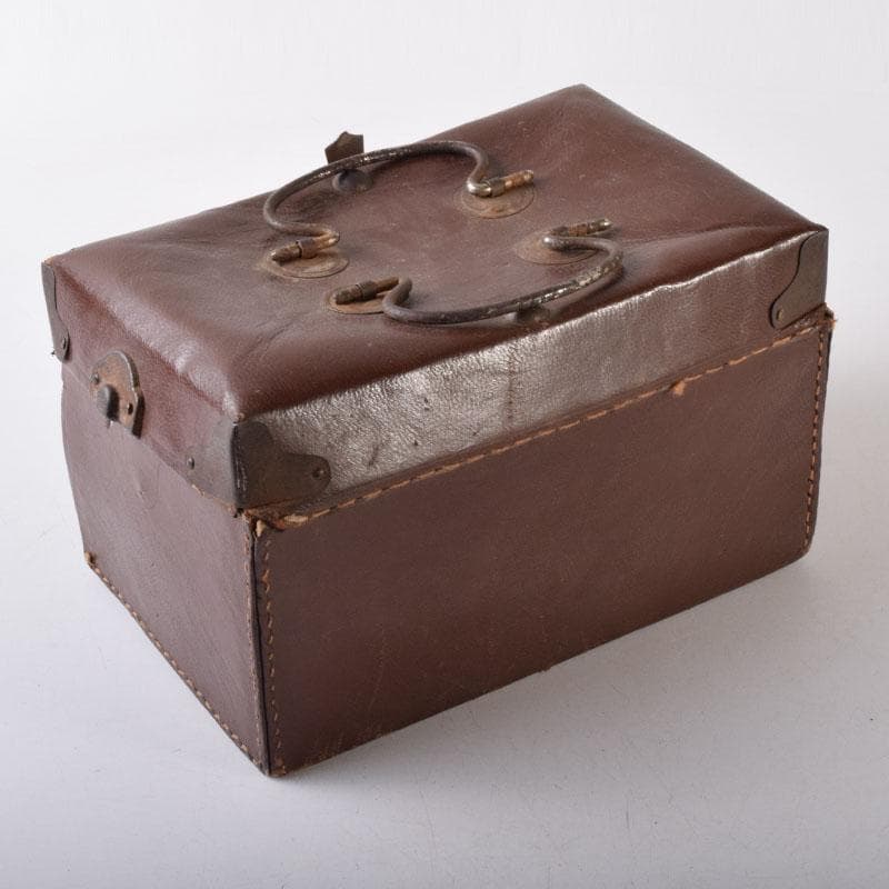 中国　竹嵌　骨牌　背竹牌　麻雀牌　皮製ケース付　V　7447