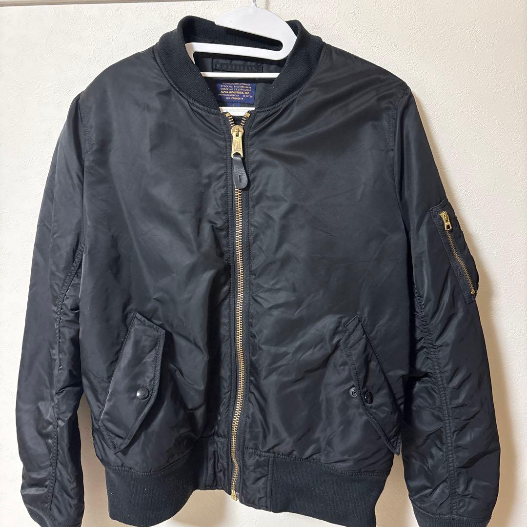 建英　アルファ　MA1 黒 アルファ インダストリーズ ALPHA INDUSTRIES MA-1 スリムフィット