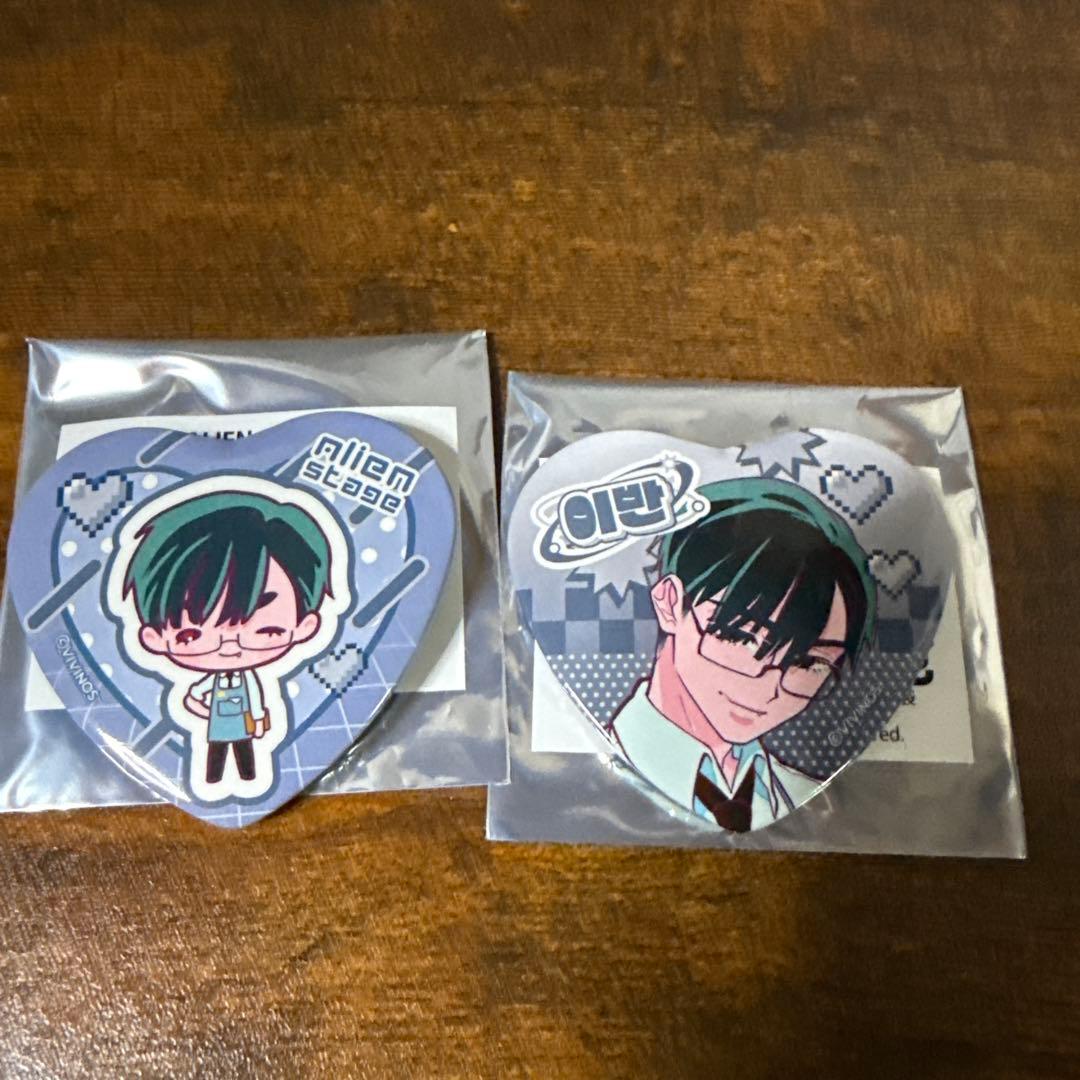 エイリアンステージ アニメイトカフェ ハート缶バッジ イヴァン 2個