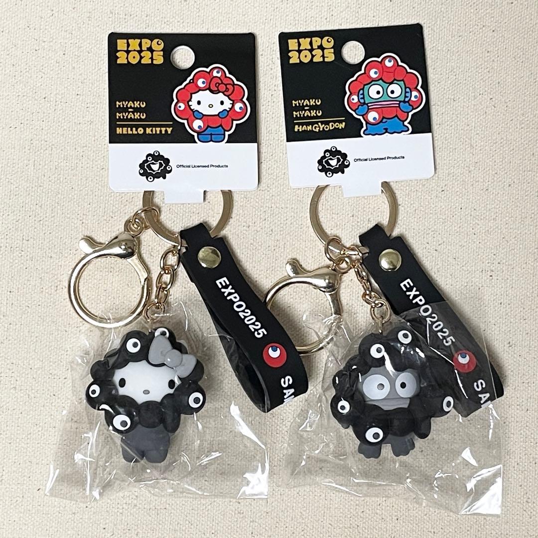 大阪・関西万博 ミャクミャク ストラップキーホルダー キティ ハンギョドン 2025大阪・関西万博の公式キャラクター「ミャクミャク」・サンリオ