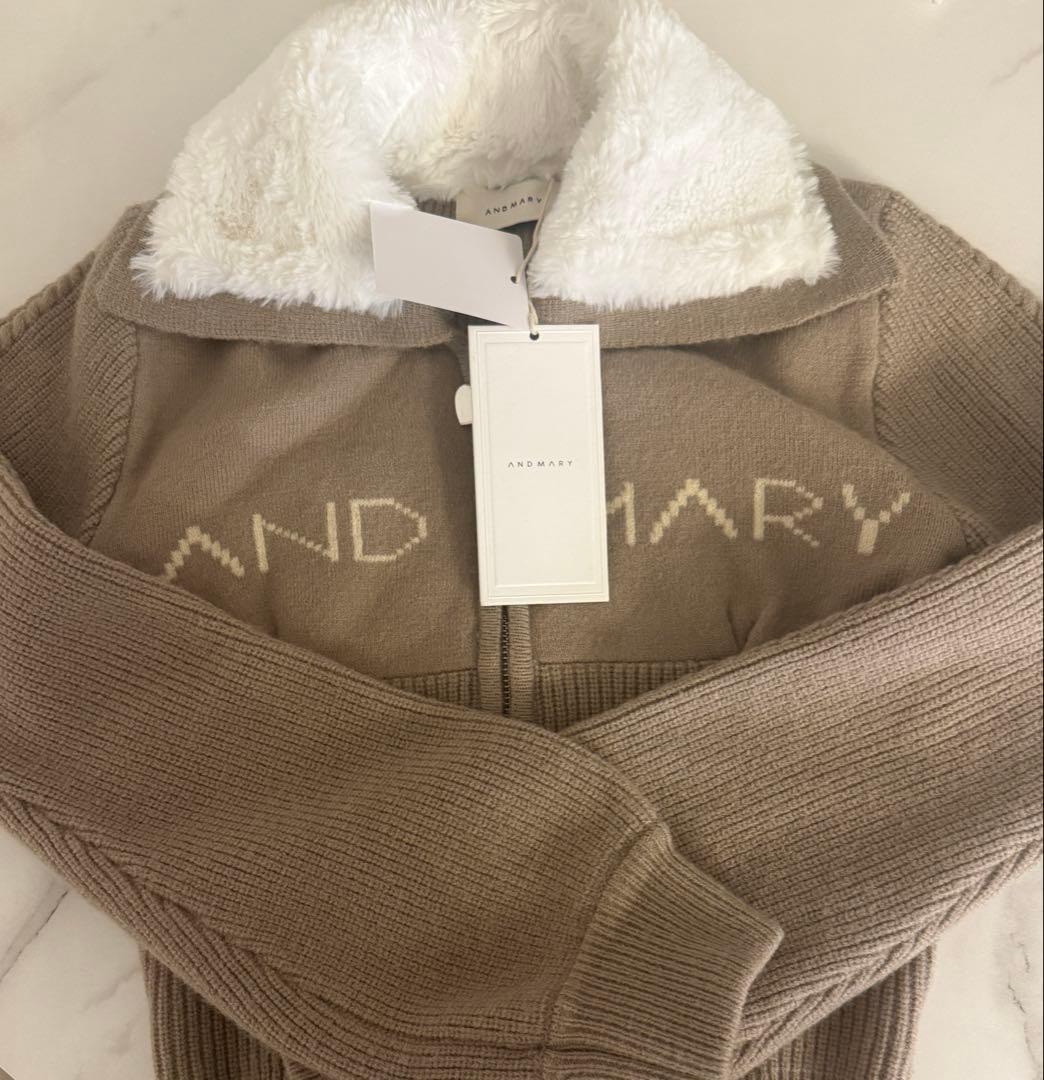 トップス andmary logo zip tops ANDMARY】Mary logo zip tops