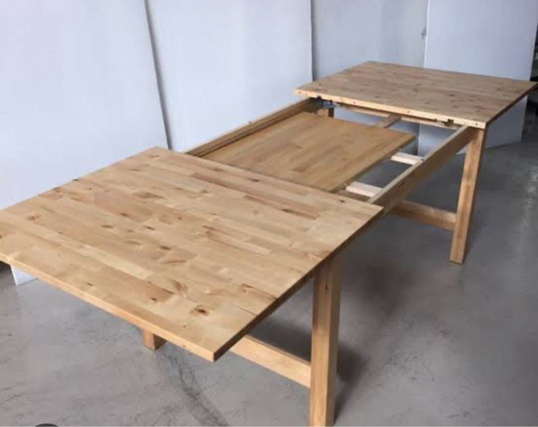 IKEA ノールデン無垢材伸縮ダイニングテーブル 【引取り可 大阪】の