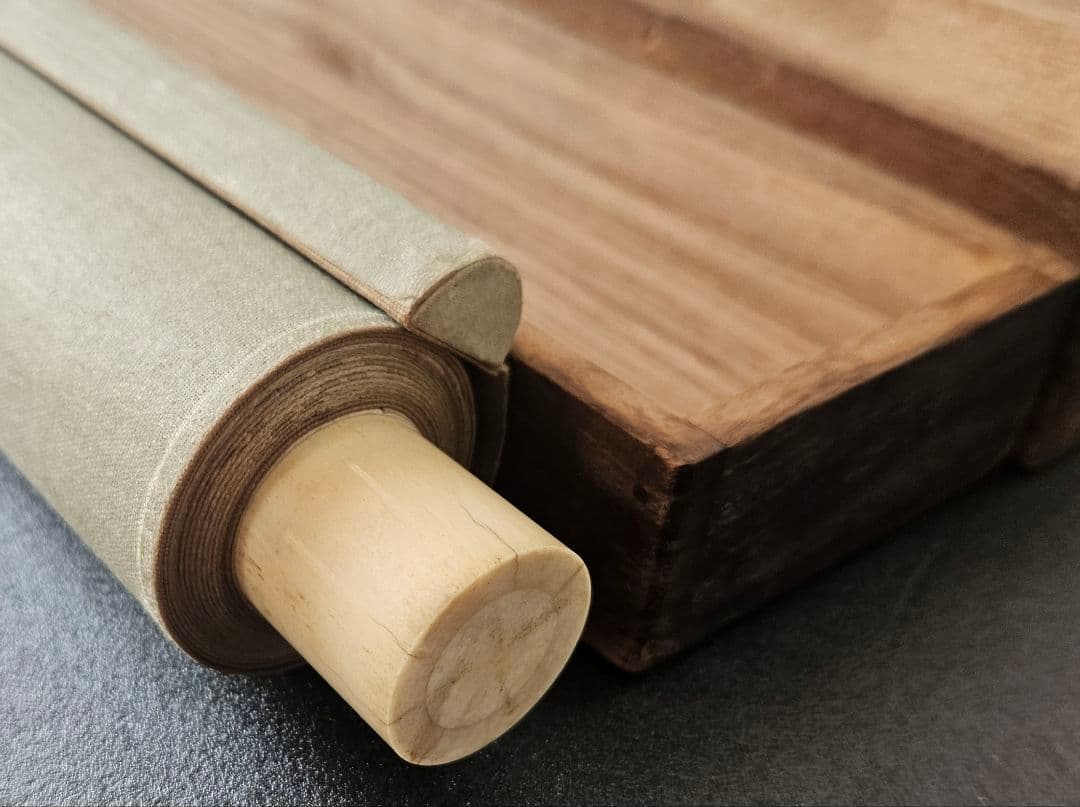 【真筆保証❗】尾竹竹波 筆　題『暁の小波』絹本肉筆　富士に鶴に波の図　軸装　掛軸