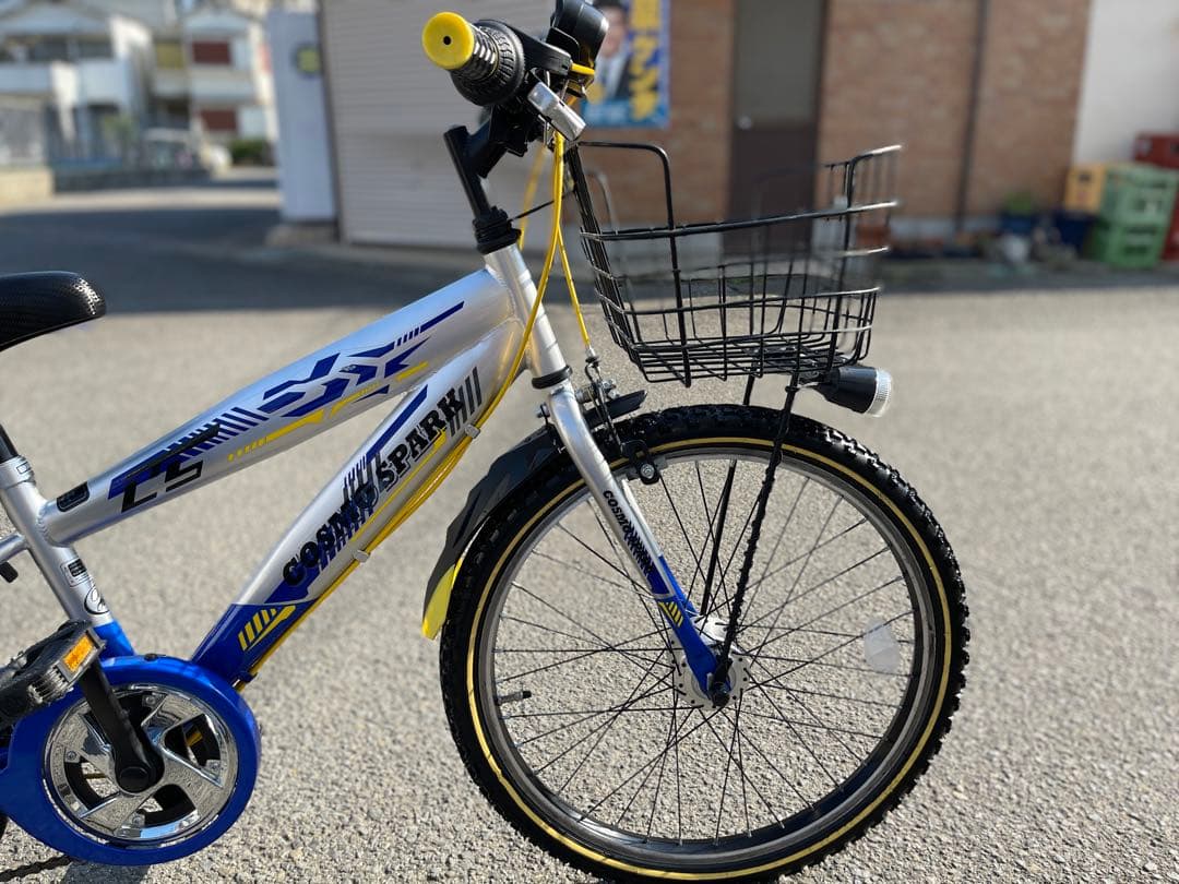 22インチ自転車(青/銀) LEDライト（取説付・防犯登録抹消済）京都市